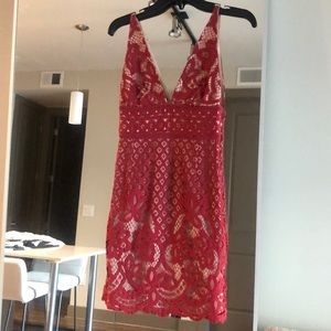 Style Stalker new red lace cocktail mini dress